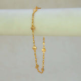 Delicate Gold Plated Twisted Chain Hearts Bracelet