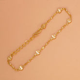 Delicate Gold Plated Twisted Chain Hearts Bracelet
