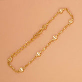 Delicate Gold Plated Twisted Chain Hearts Bracelet