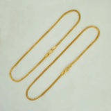 Elegant Gold-Plated Flat Two-Line Box Chain Anklets