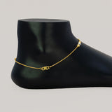 Dual Tone Triple Designer Beads Box Chain Anklets