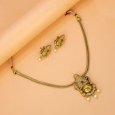 Antique Gold Plated Venkateswara Pendant Necklace Set