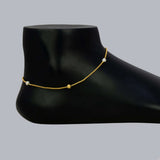 Very Delicate Thin Gold Plated Two Tone Beads Anklets