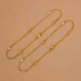 Very Delicate Thin Gold Plated Two Tone Beads Anklets