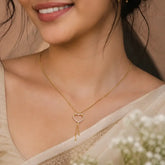 Gold Plated CZ Stone Heart Pendant Necklace