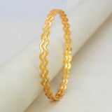 Unique Gold Plated Zigzag Bangles