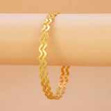 Unique Gold Plated Zigzag Bangles