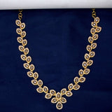 Alluring Gold Plated CZ Leaf Necklace - KSupreme