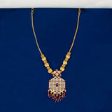 Alluring Gold Plated Hexagonal Pendant Chain Necklace - KSupreme