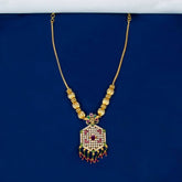 Alluring Gold Plated Hexagonal Pendant Chain Necklace - KSupreme