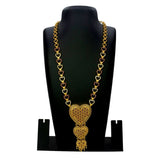Alluring Gold Plated Ruby CZ Heart Bridal Long Chain - KSupreme