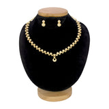 Alluring Round Gold Plated Jaipur CZ Stone Necklace Set - K Supreme