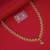 Alluring Round Gold Plated Jaipur CZ Stone Necklace Set - K Supreme