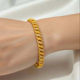 American Diamond Paving Gold Plated Designer Bangle - K Supreme