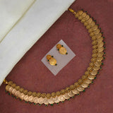 Antique Floral Design Lakshmi Coin Necklace Set - K Supreme
