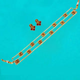 Antique Gold Plated Kemp Triple Layered Choker Set - K Supreme