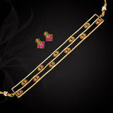 Antique Gold Plated Kemp Triple Layered Choker Set - K Supreme