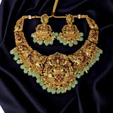 Antique Gold - Plated Lakshmi Temple Necklace Set - KSupreme