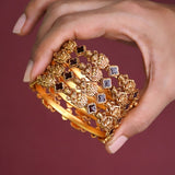 Antique Matte Finish Lakshmi Enamel Bangle - K Supreme