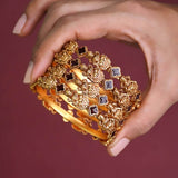 Antique Matte Finish Lakshmi Enamel Bangle - K Supreme