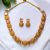 antique-matte-floral-square-stone-sufi-necklace-set