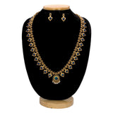 Antique Matte Imitation Palakka Long Chain Set - KSupreme