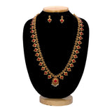 Antique Matte Imitation Palakka Long Chain Set - KSupreme