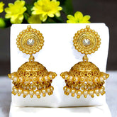 Antique Pearls Hanging Small Jhumka Earrings - K Supreme
