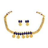 Antique Triple Layer Stone Lakshmi Kashu Necklace Set - KSupreme
