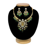 Antique Victorian Style Lakshmi CZ Stone Hasli Necklace Set - KSupreme