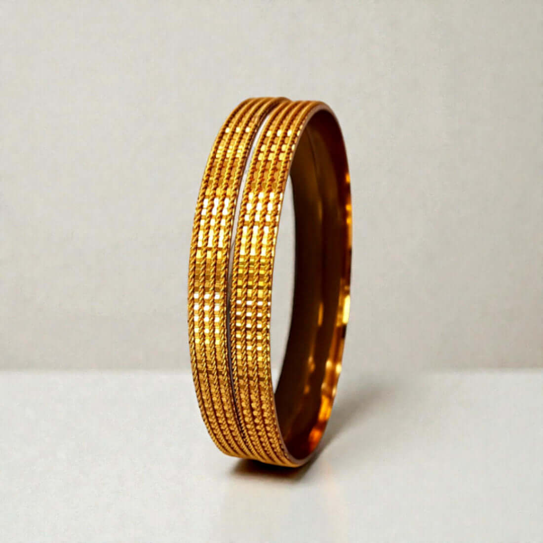 Beautiful Coir Design Gold Plated Bangles For Women - K Supreme