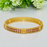 Beautiful Gold Plated Ruby CZ Stone Bangle - K Supreme