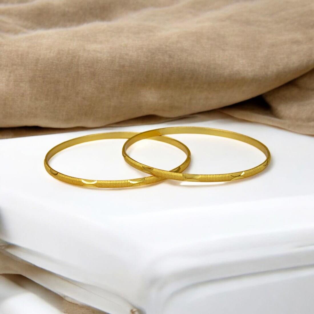 Beautiful Gold Plated Thin Daily Wear Bangles - KSupreme