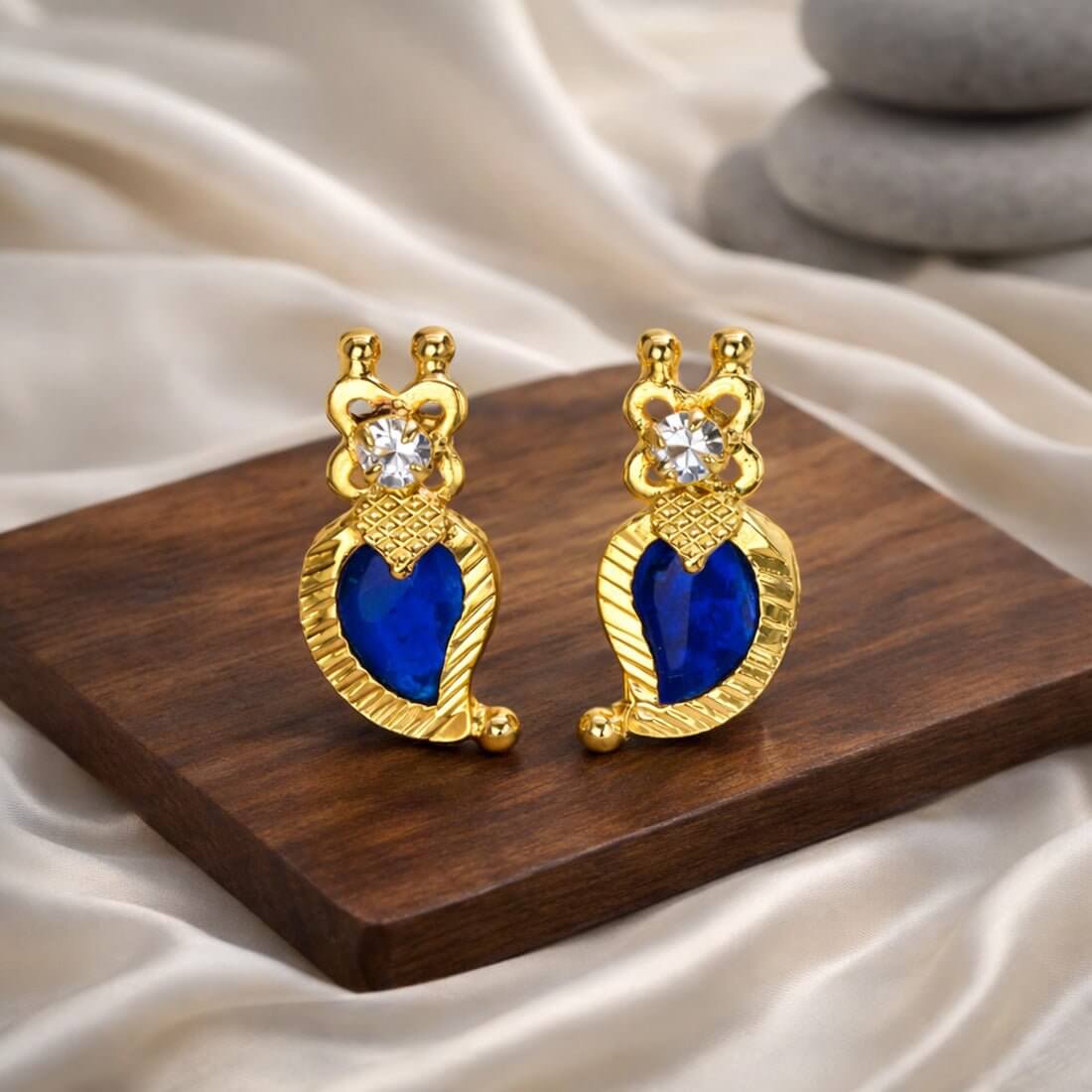 Beautiful Gold Plated Traditional Mango Ear Studs - K Supreme