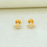Charming Gold Plated CZ Second Studs - K Supreme