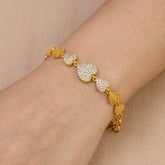 Charming Gold Plated CZ Stone Heart Bracelet - K Supreme