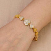 Charming Gold Plated CZ Stone Heart Bracelet - K Supreme