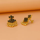 Classic Gold Plated Stone Adiga Ear Studs - K Supreme