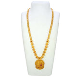 Classic Matte Gold Plated Floral Long Chain