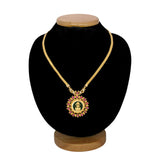 Classy Gold Plated Lakshmi Stone Pendant Necklace - K Supreme