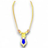 Classy Gold Plated Ruby Stones Nagapadam Pendant Necklace - KSupreme