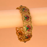 Contemporary Matte Finish Kemp Lotus Bangle - KSupreme