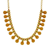 Contemporary Semi - precious Stone matte Lakshmi Kasu Necklace - K Supreme