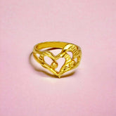Cute Gold Plated Double Heart Finger Ring - K Supreme