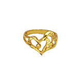 Cute Gold Plated Double Heart Finger Ring - K Supreme