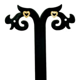 Cute Small Gold Plated CZ Heart Ear Studs - K Supreme