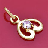 Cute Small Gold Plated Heart Design Stone Pendant - K Supreme