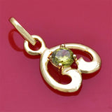 Cute Small Gold Plated Heart Design Stone Pendant - K Supreme