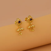 Cute Small Gold - Plated Red Stone Kids Jhumka Earrings - K Supreme