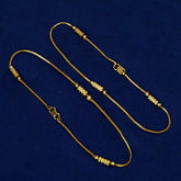 Cylindrical Design Delicate Gold Plated Anklets - KSupreme